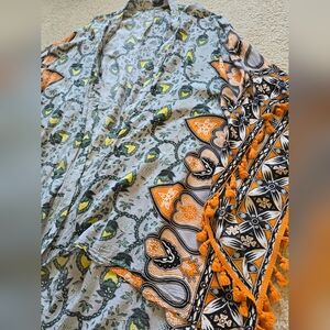 118. Cotton Rayon Kimono Sleeve Open Cardi Shall